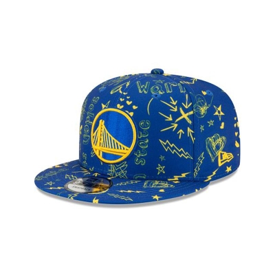 Golden State Warriors Gorra | New Era NBA Doodle 9fifty Snapback Cap Mexico - Azules